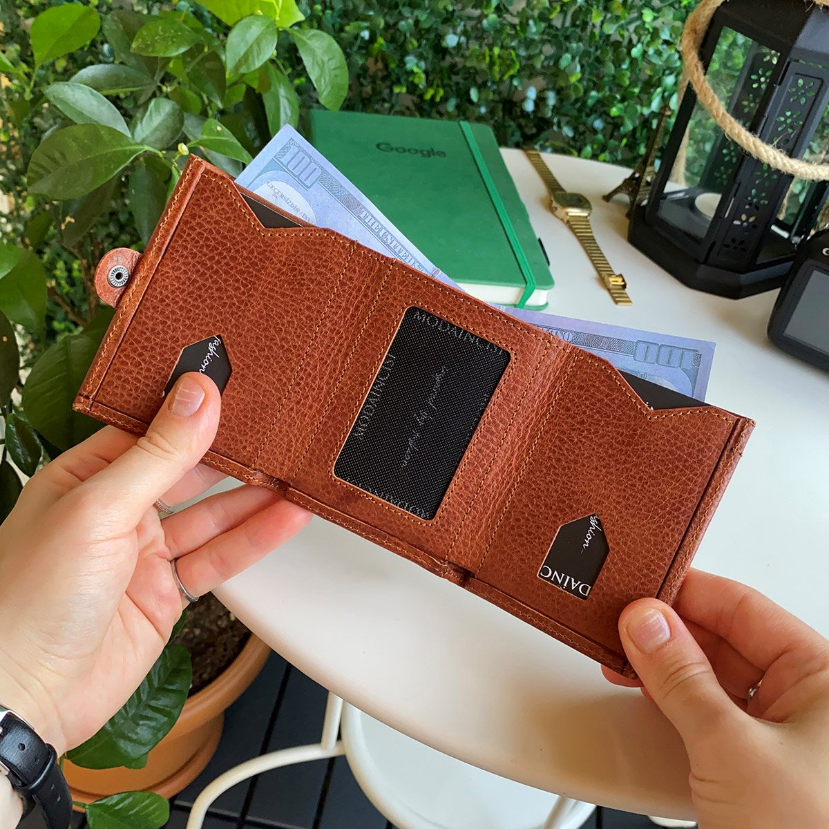 Montana Genuine Leather Luxury RFID Protection Card Holder, showcasing its sleek design and premium craftsmanship.