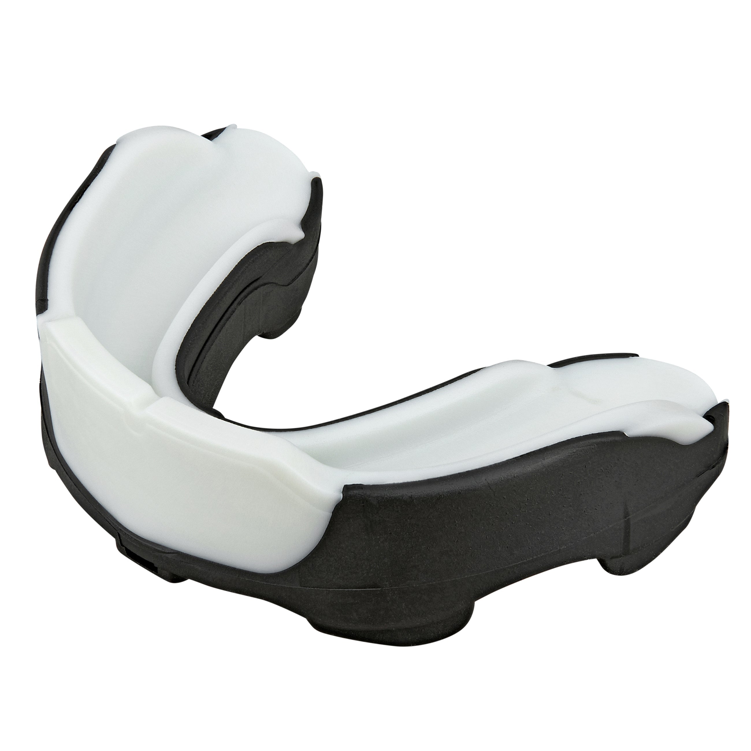 Super Mouth Guard in black and white with protective storage box, designed for comfort and durability.