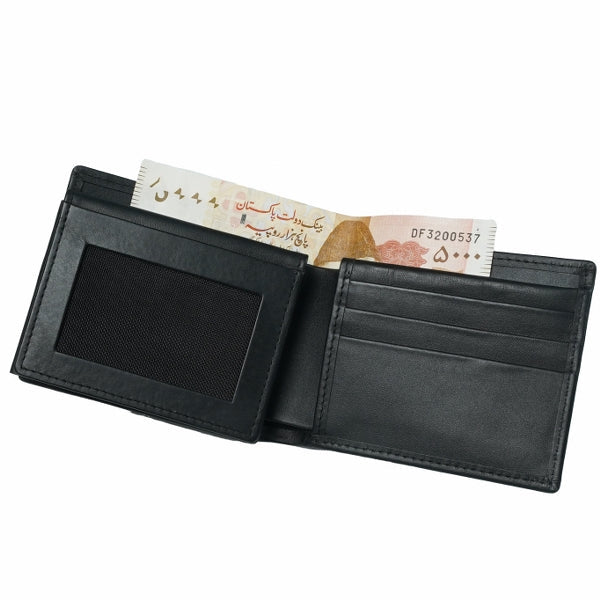 Multi Fold Natural Cow Hide Leather Mens Wallet showcasing its elegant design and multiple compartments for cards and cash.