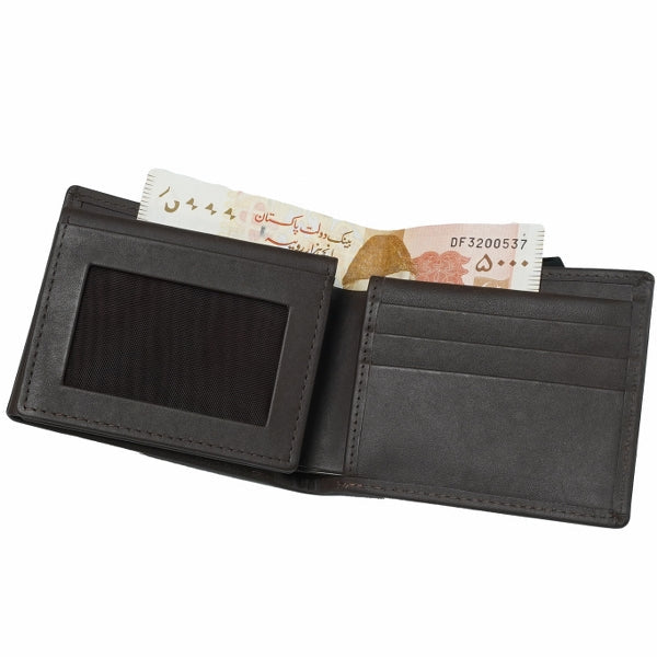 Multi Fold Natural Cow Hide Leather Mens Wallet showcasing its elegant design and multiple compartments for cards and cash.