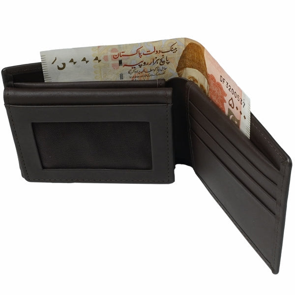 Multi Fold Natural Cow Hide Leather Mens Wallet showcasing its elegant design and multiple compartments for cards and cash.