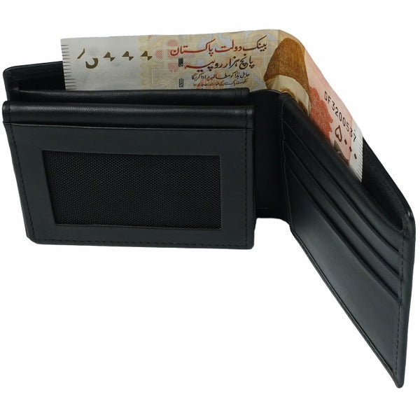 Multi Fold Natural Cow Hide Leather Mens Wallet showcasing its elegant design and multiple compartments for cards and cash.