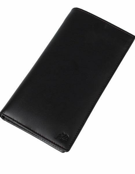 Multi Purpose Leather Long Wallet in BORDO, showcasing its elegant design and multiple compartments for cards and cash.