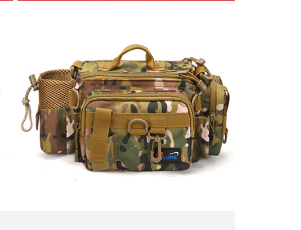 Multifunctional waist bag in army green, showcasing its versatile design and durable canvas material.