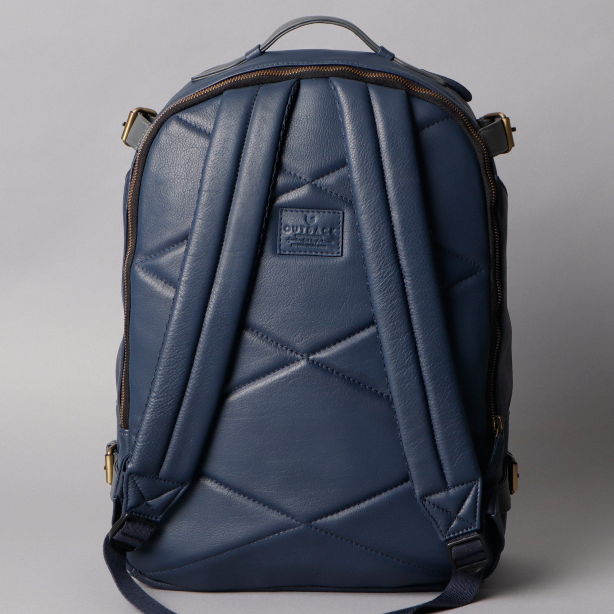 Mustang Leather Backpack showcasing premium full grain leather, multiple pockets, and adjustable straps.