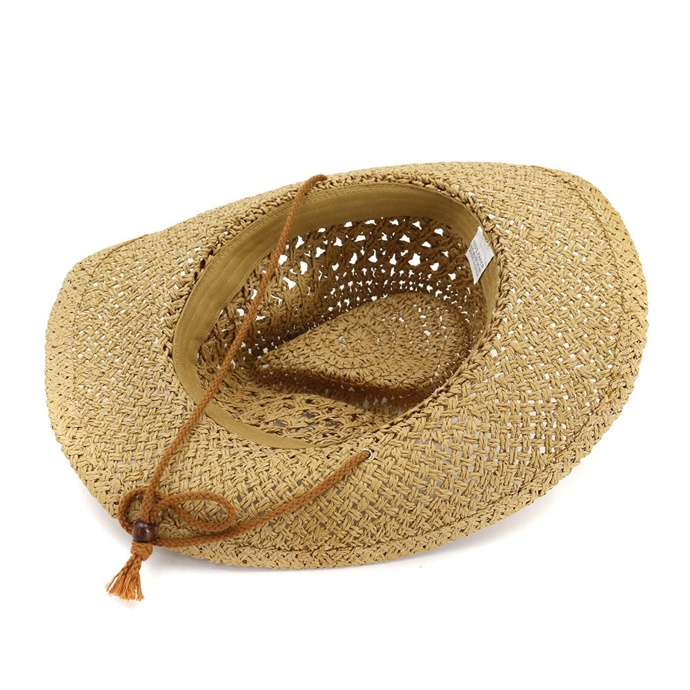 Natural Straw Cowboy Hat in a casual style, suitable for unisex wear, made from high-quality straw material.