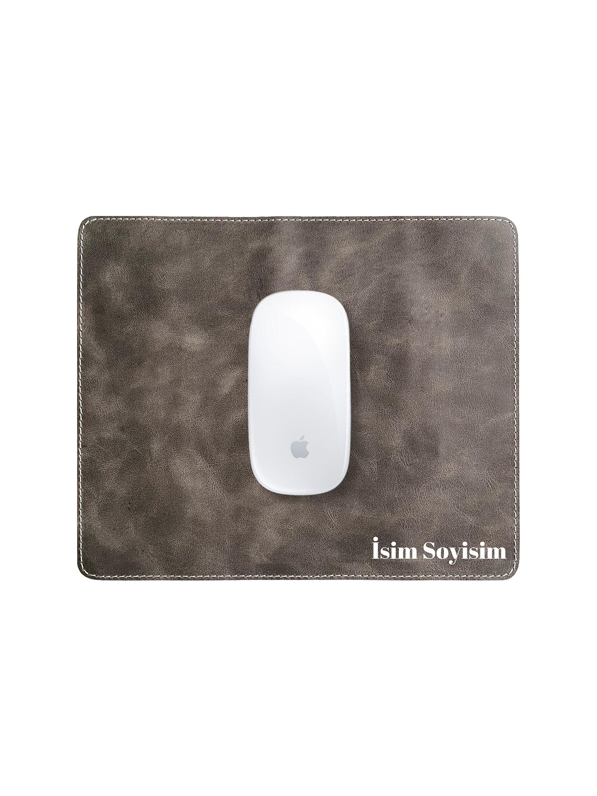 Navada Genuine Leather Luxury Mouse Pad with a smooth surface and suede bottom, elegantly designed for a stylish workspace.