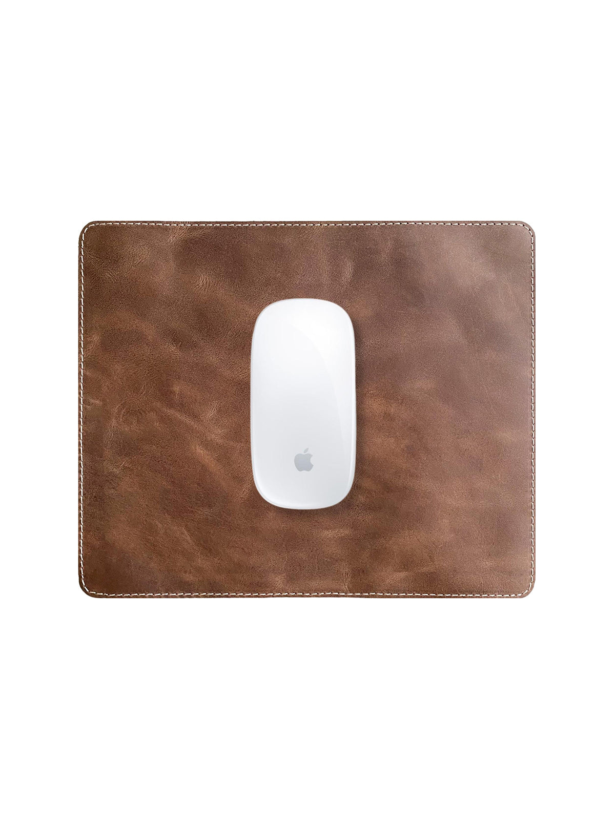 Navada Genuine Leather Luxury Mouse Pad with a smooth surface and suede bottom, elegantly designed for a stylish workspace.