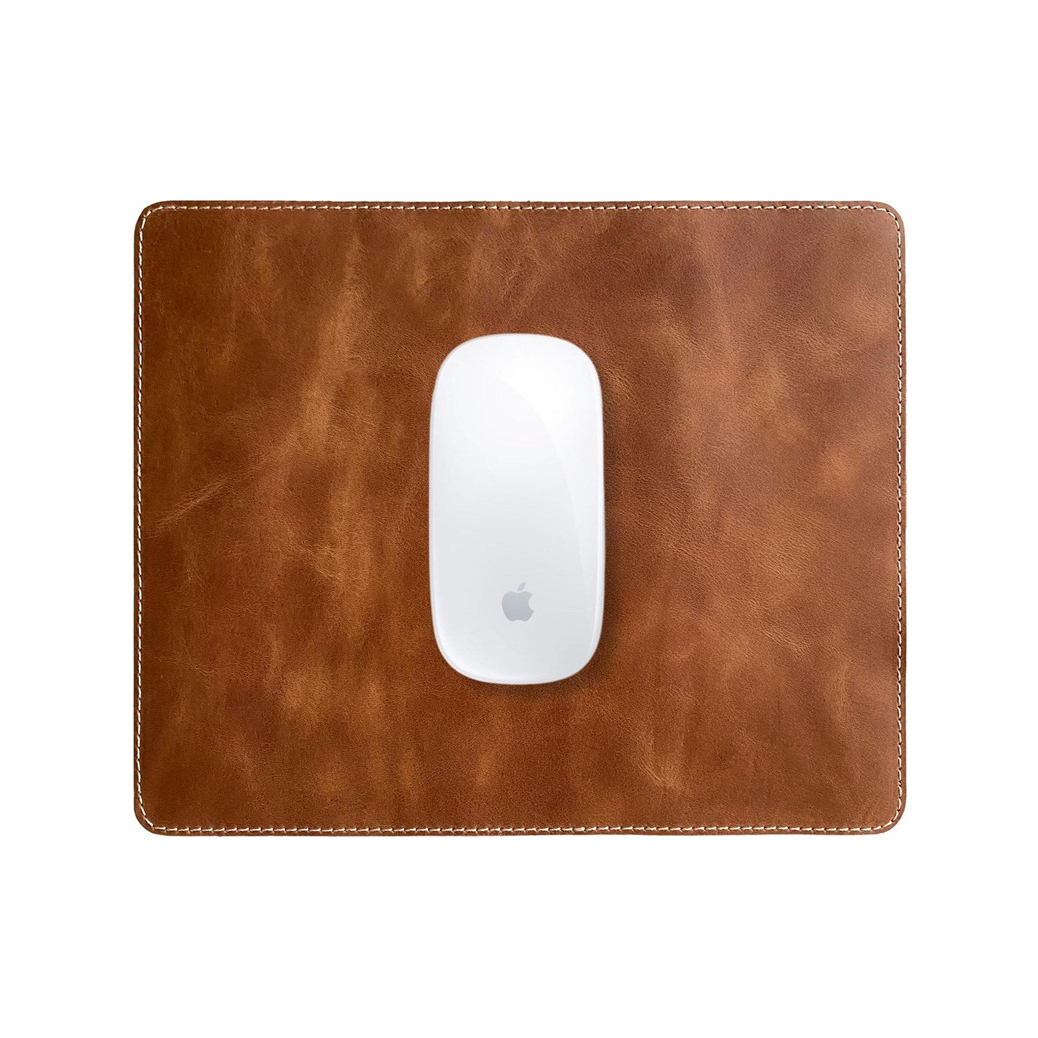 Navada Genuine Leather Luxury Mouse Pad with a smooth surface and suede bottom, elegantly designed for a stylish workspace.