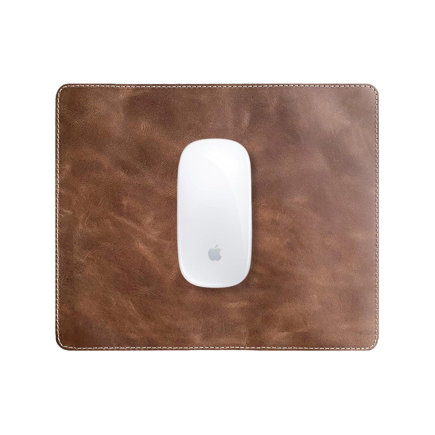 Navada Genuine Leather Luxury Mouse Pad with a smooth surface and suede bottom, elegantly designed for a stylish workspace.