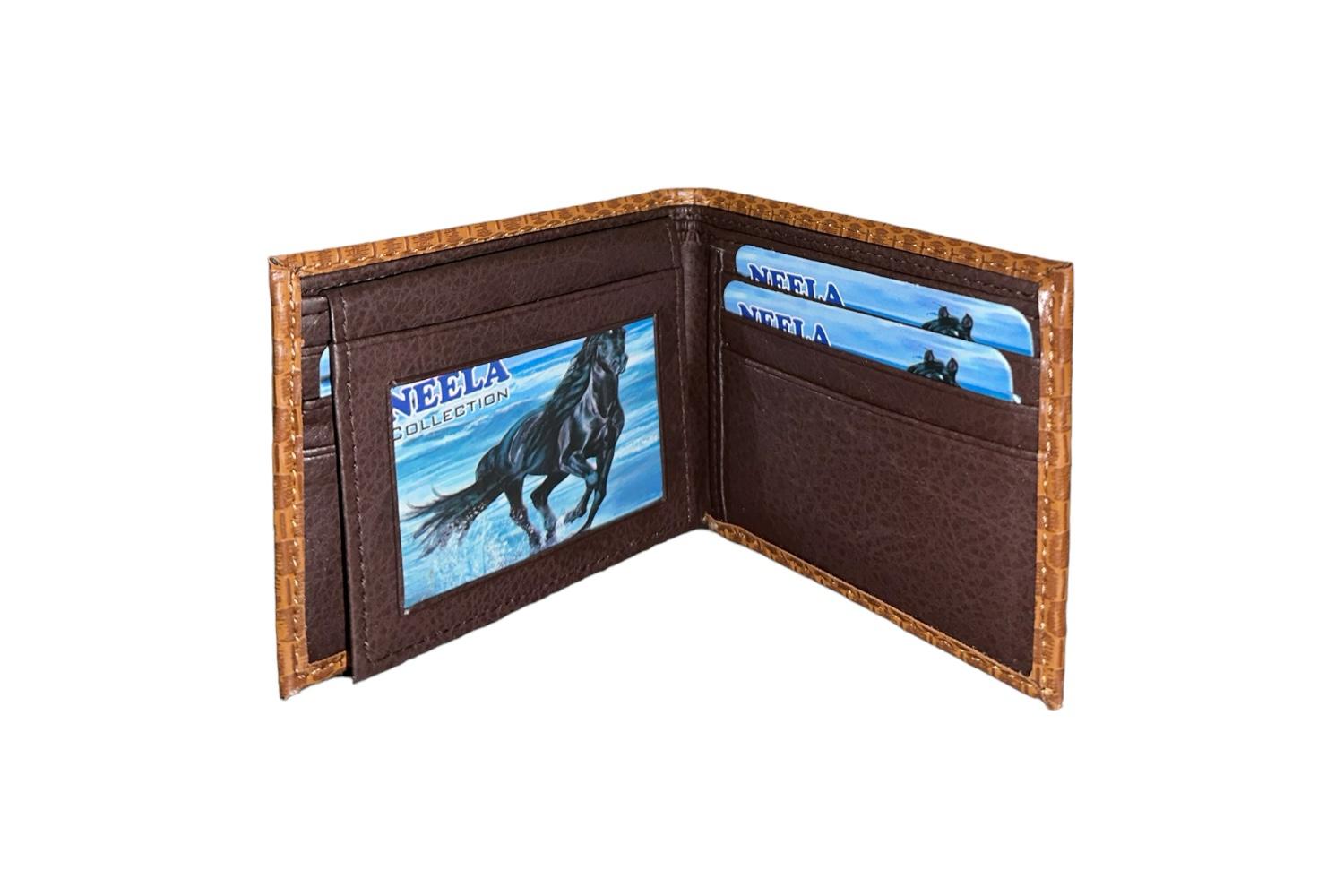 NEELA 2304 P men's wallet showcasing premium leather and multiple card slots.