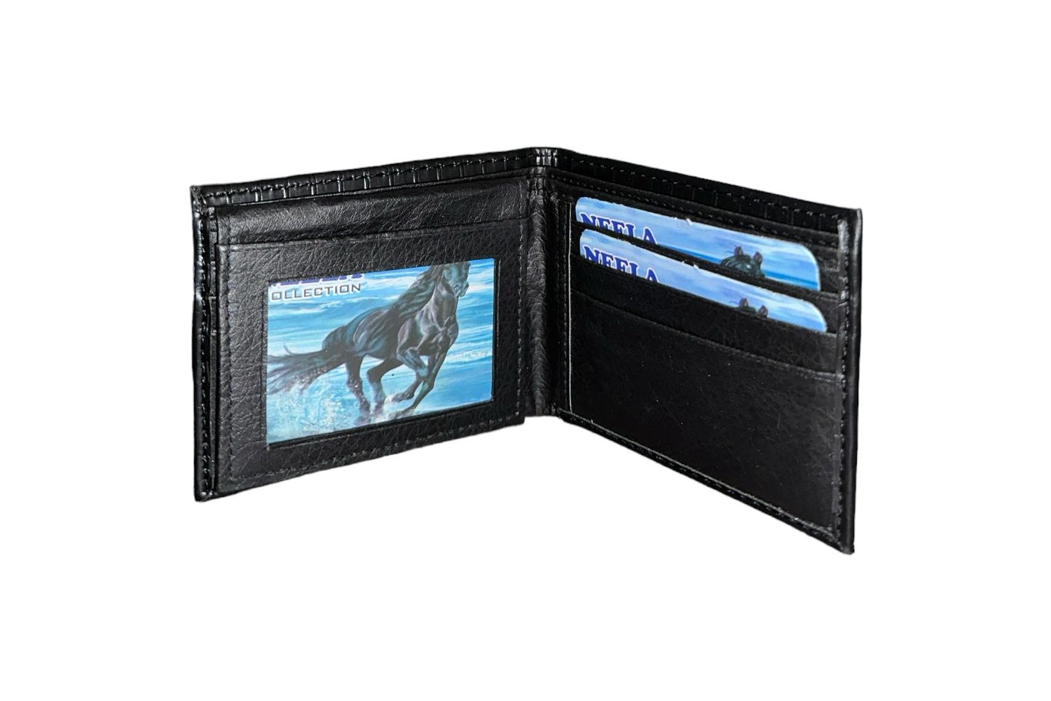 NEELA 2304 P men's wallet showcasing premium leather and multiple card slots.