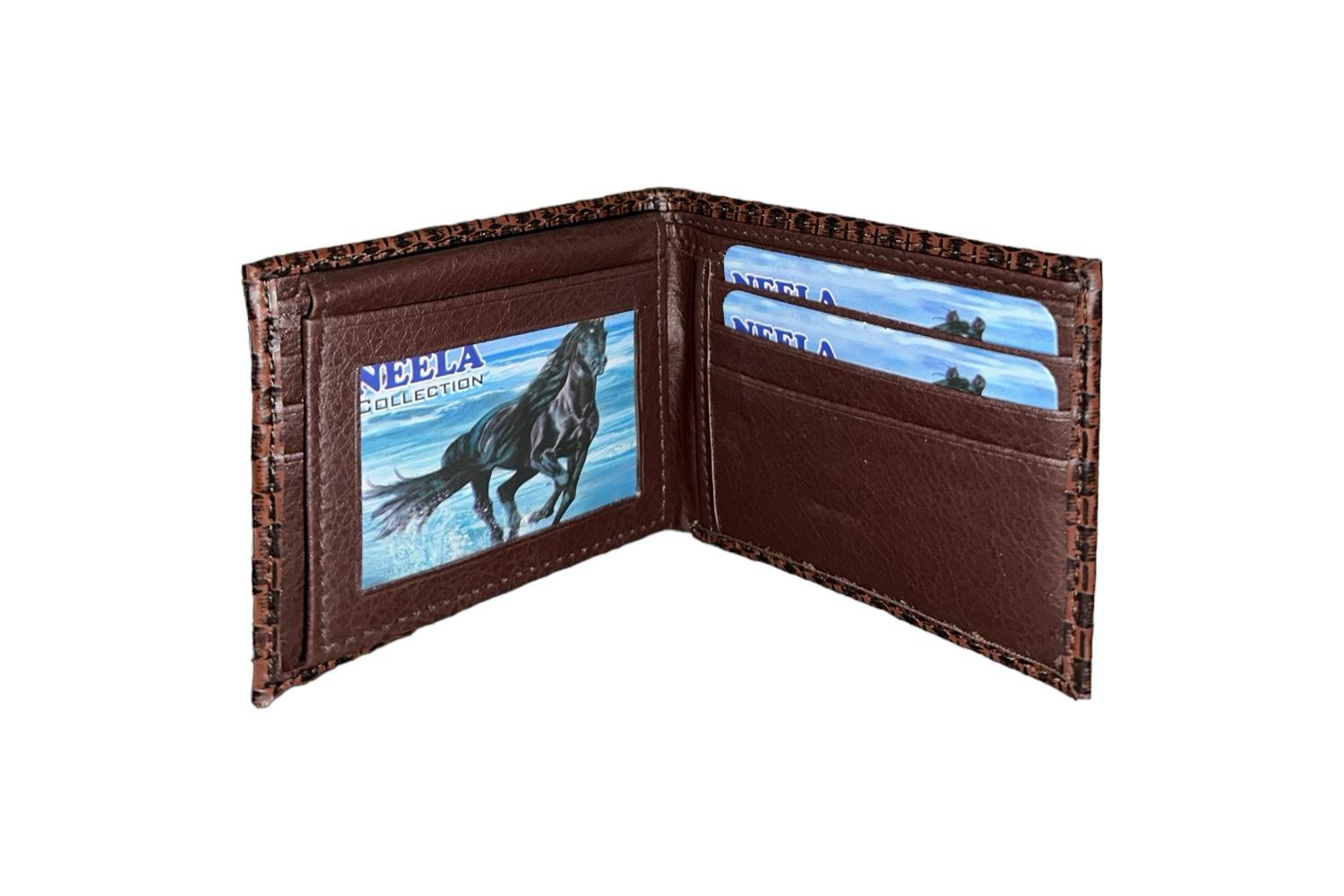 NEELA 2304 P men's wallet showcasing premium leather and multiple card slots.