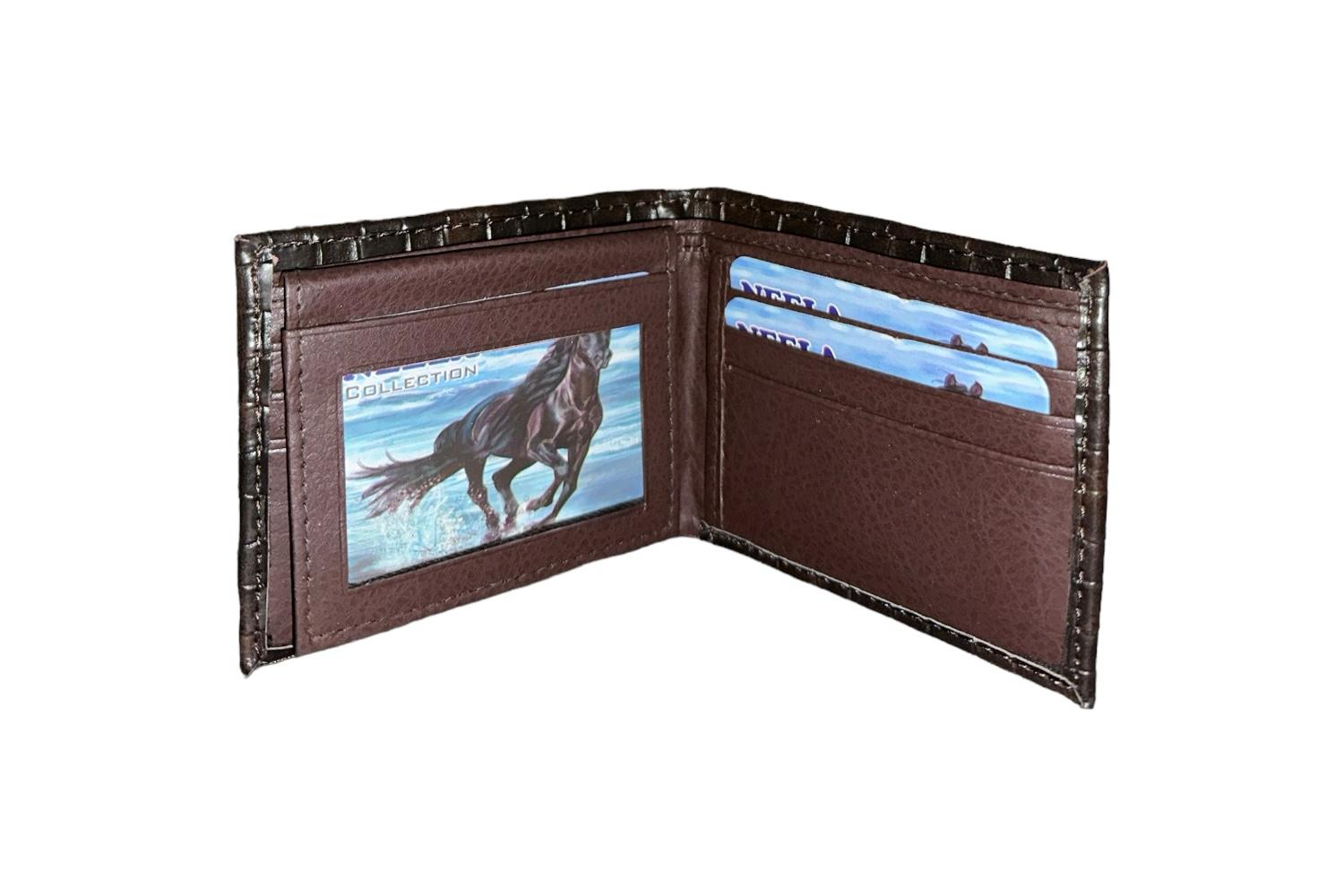 NEELA 2310 P men's wallet in stylish leather design, showcasing multiple card slots and a compact size.