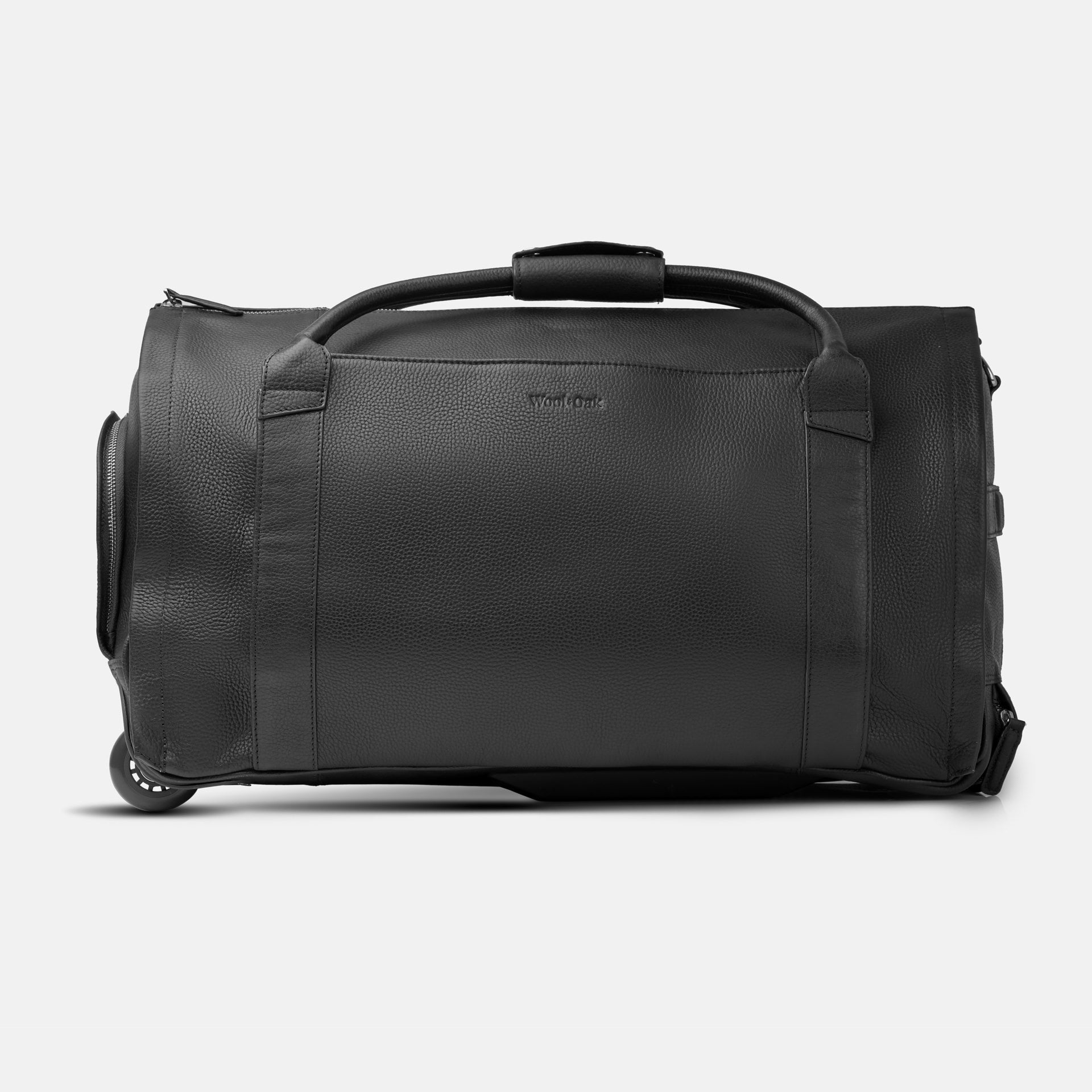 NOVA Large duffle bag featuring a minimalist design, rolling trolley convenience, and multiple pockets for organized travel.