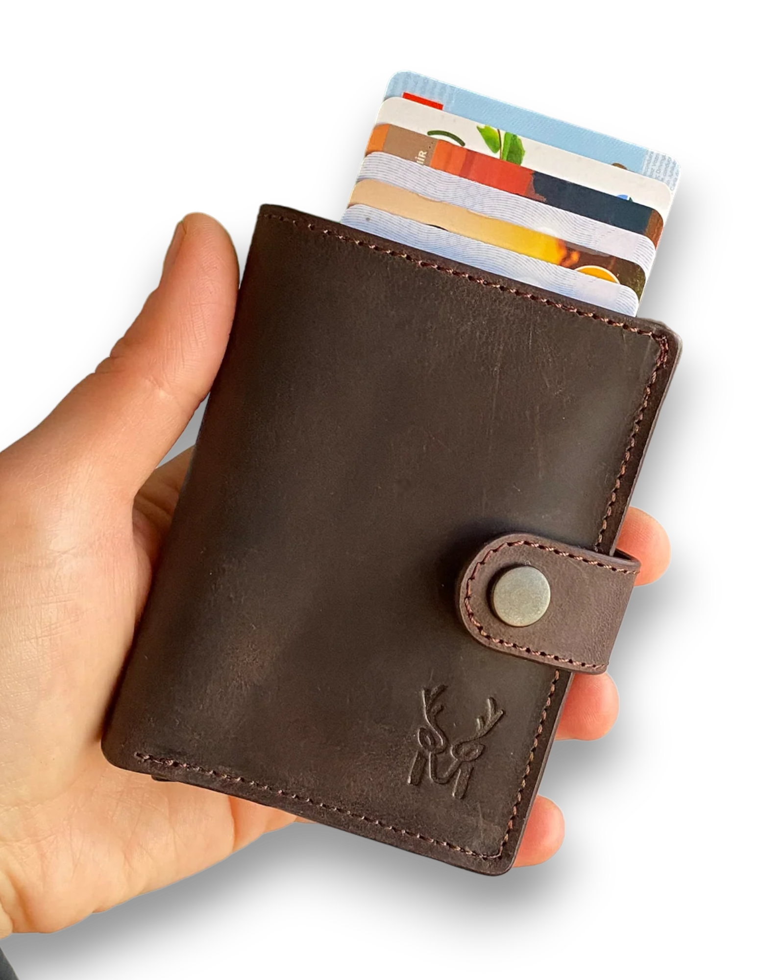 Orlando Genuine Leather Pop-Up RFID Premium Cardholder in various colors with zipper feature and aluminum mechanism.