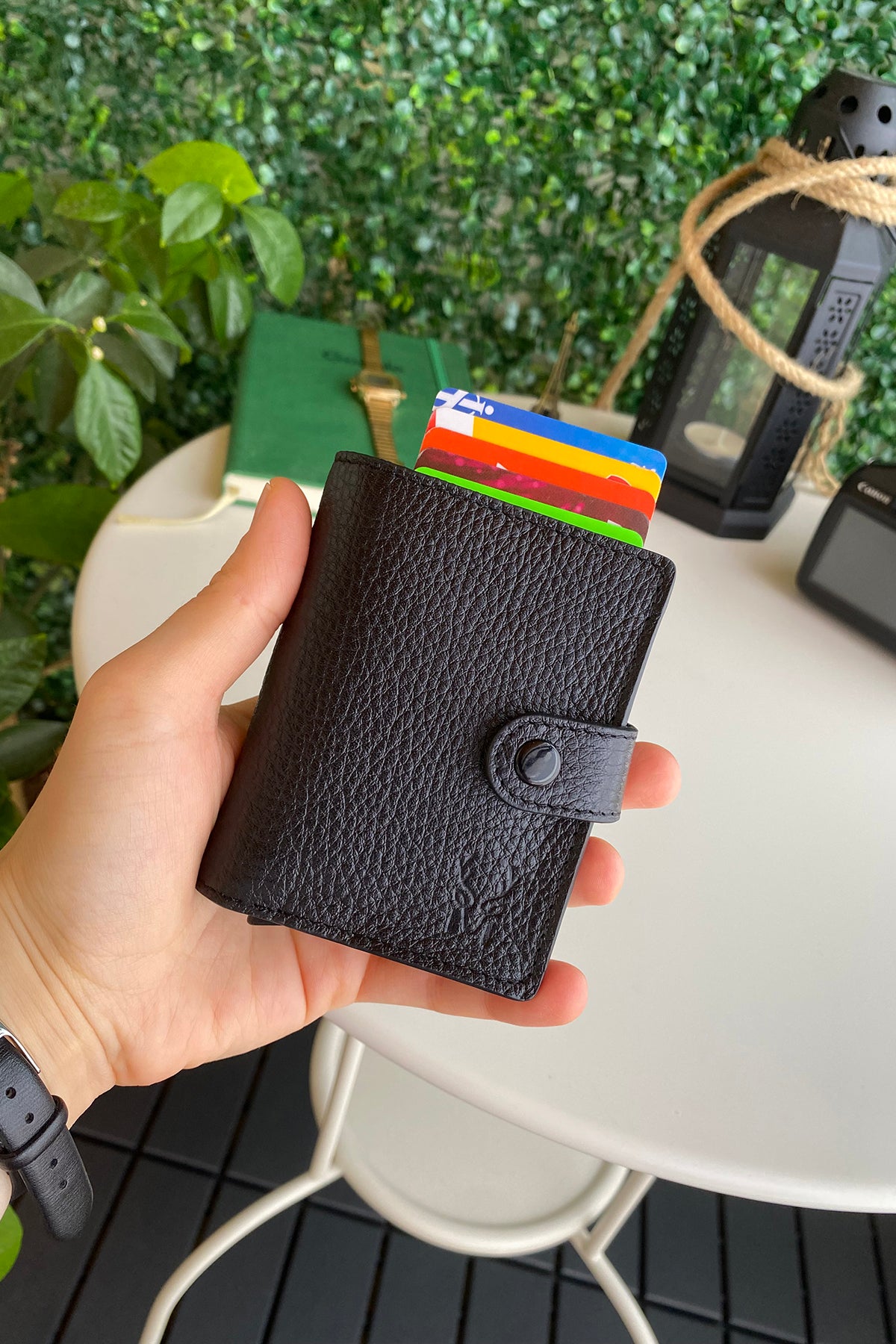 Orlando Genuine Leather Pop-Up RFID Premium Cardholder in various colors with zipper feature and aluminum mechanism.