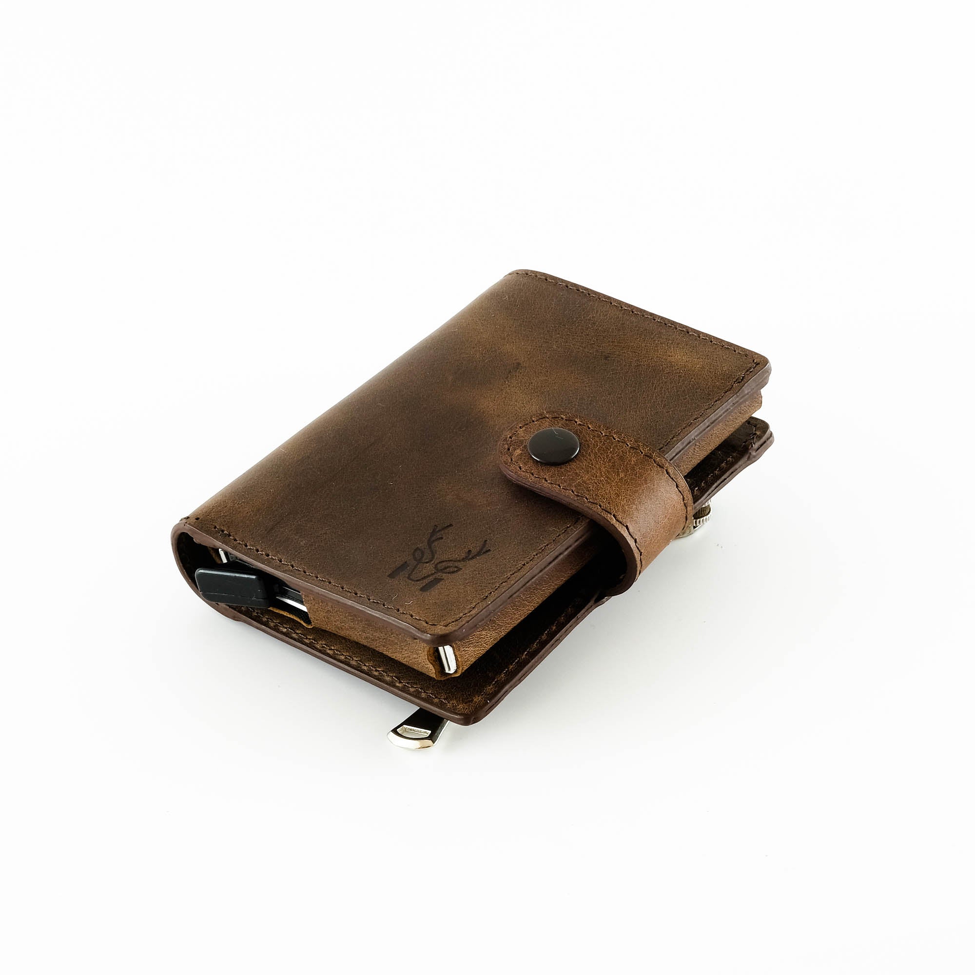 Orlando Genuine Leather Pop-Up RFID Premium Cardholder in various colors with zipper feature and aluminum mechanism.