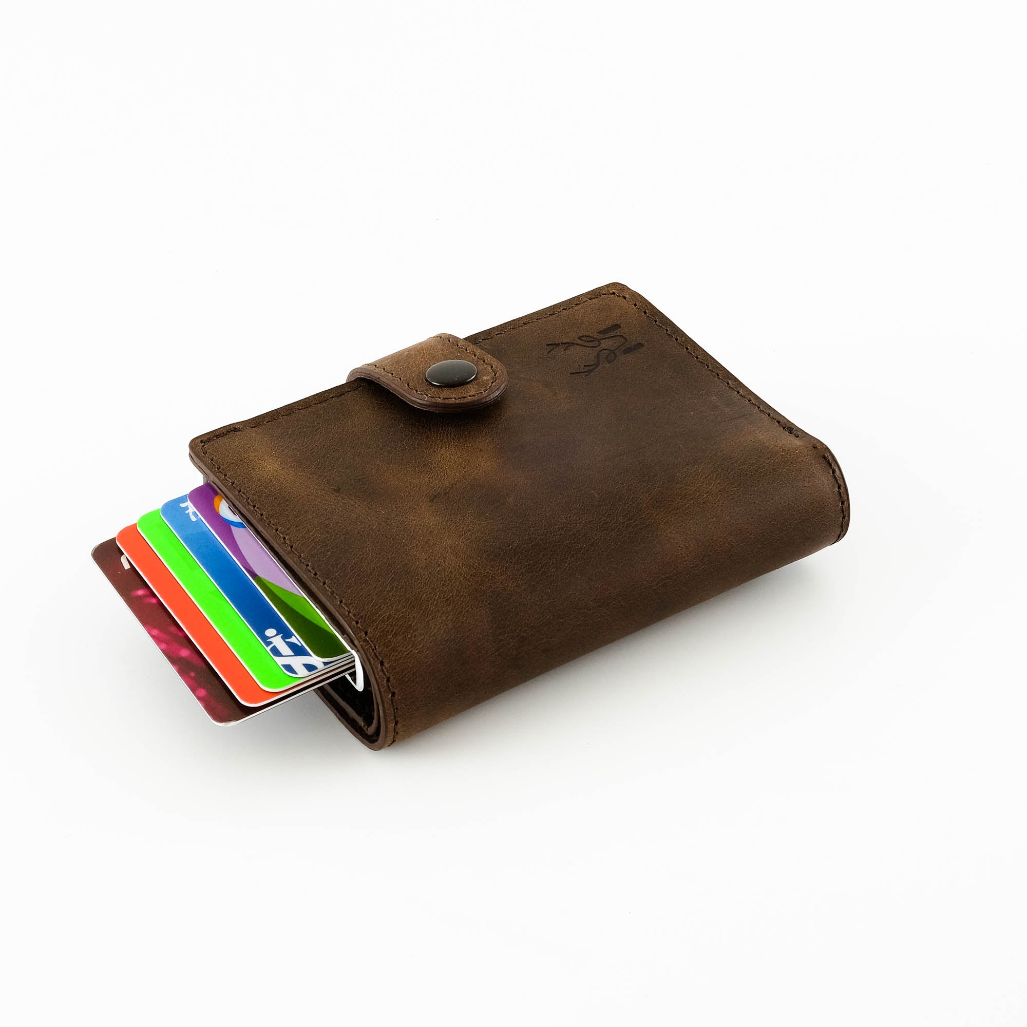 Orlando Genuine Leather Pop-Up RFID Premium Cardholder in various colors with zipper feature and aluminum mechanism.