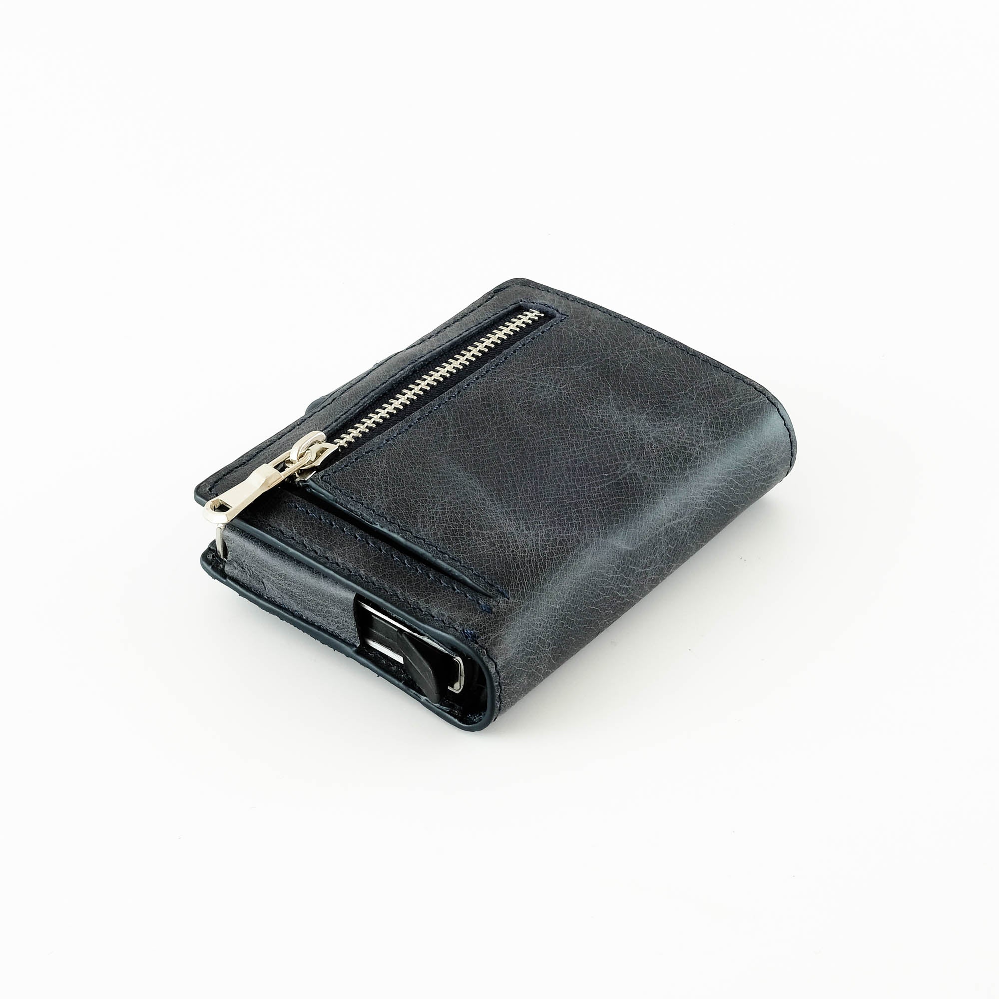 Orlando Genuine Leather Pop-Up RFID Premium Cardholder in various colors with zipper feature and aluminum mechanism.