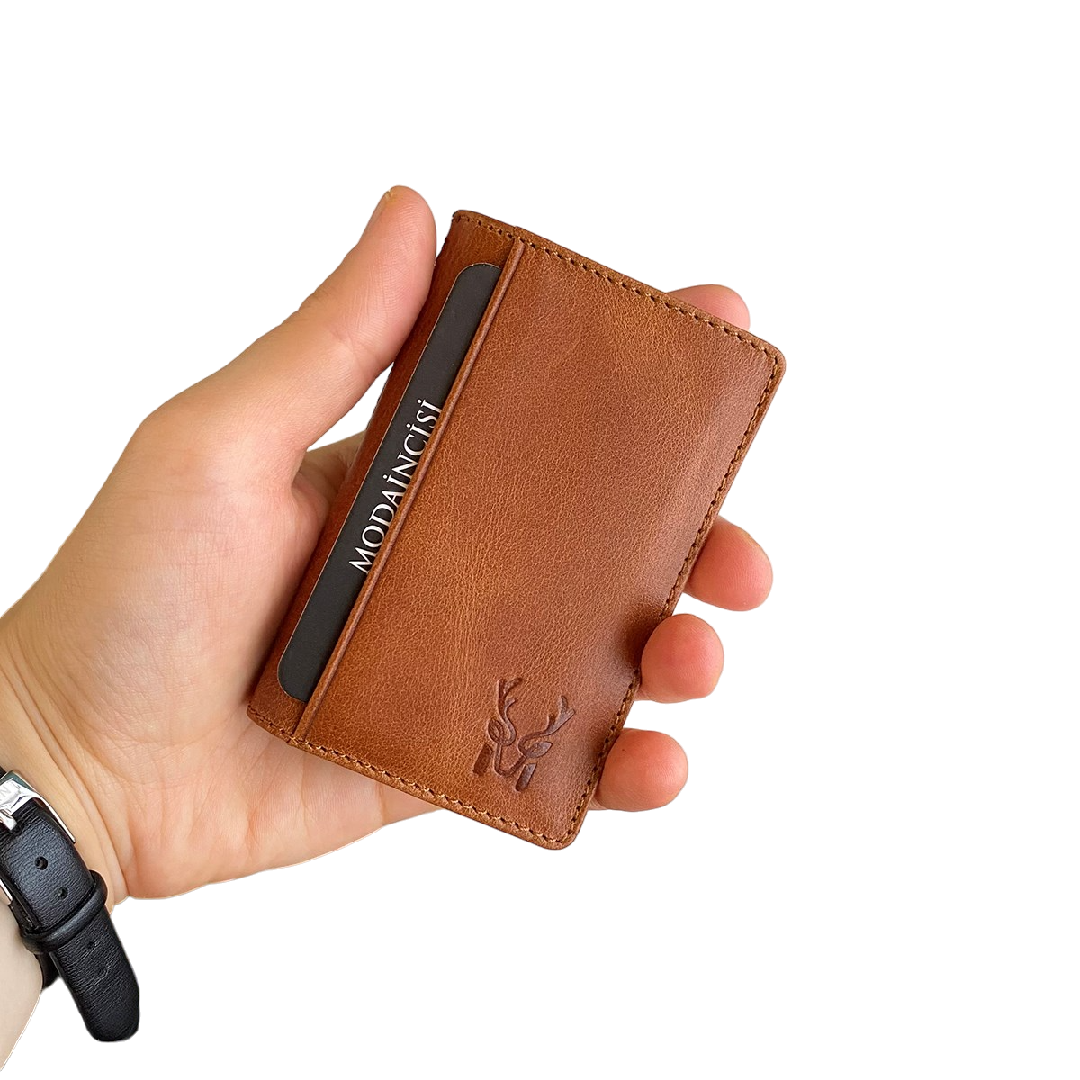 Orsa Genuine Leather Premium Credit Card Holder in various colors, showcasing its sleek design and card slots.