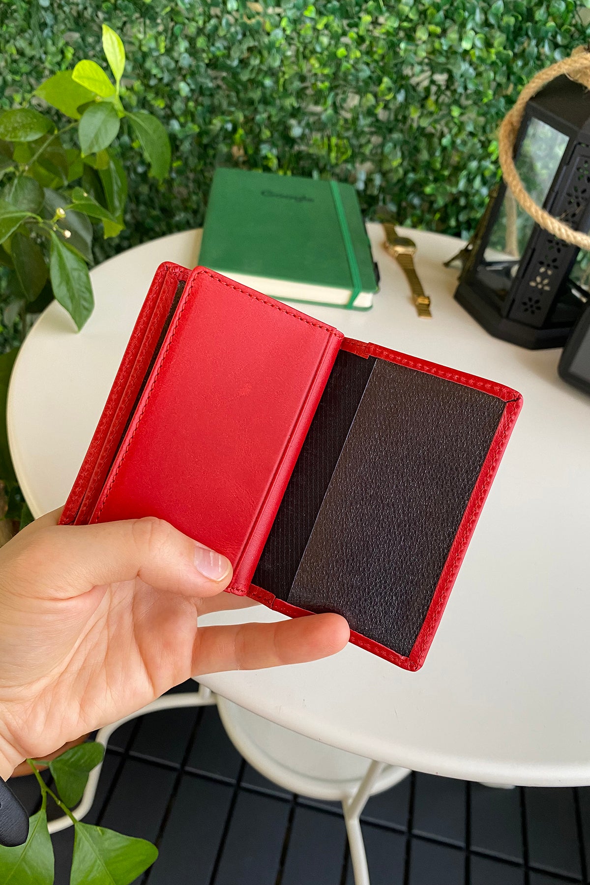 Orsa Genuine Leather Premium Credit Card Holder in various colors, showcasing its sleek design and card slots.