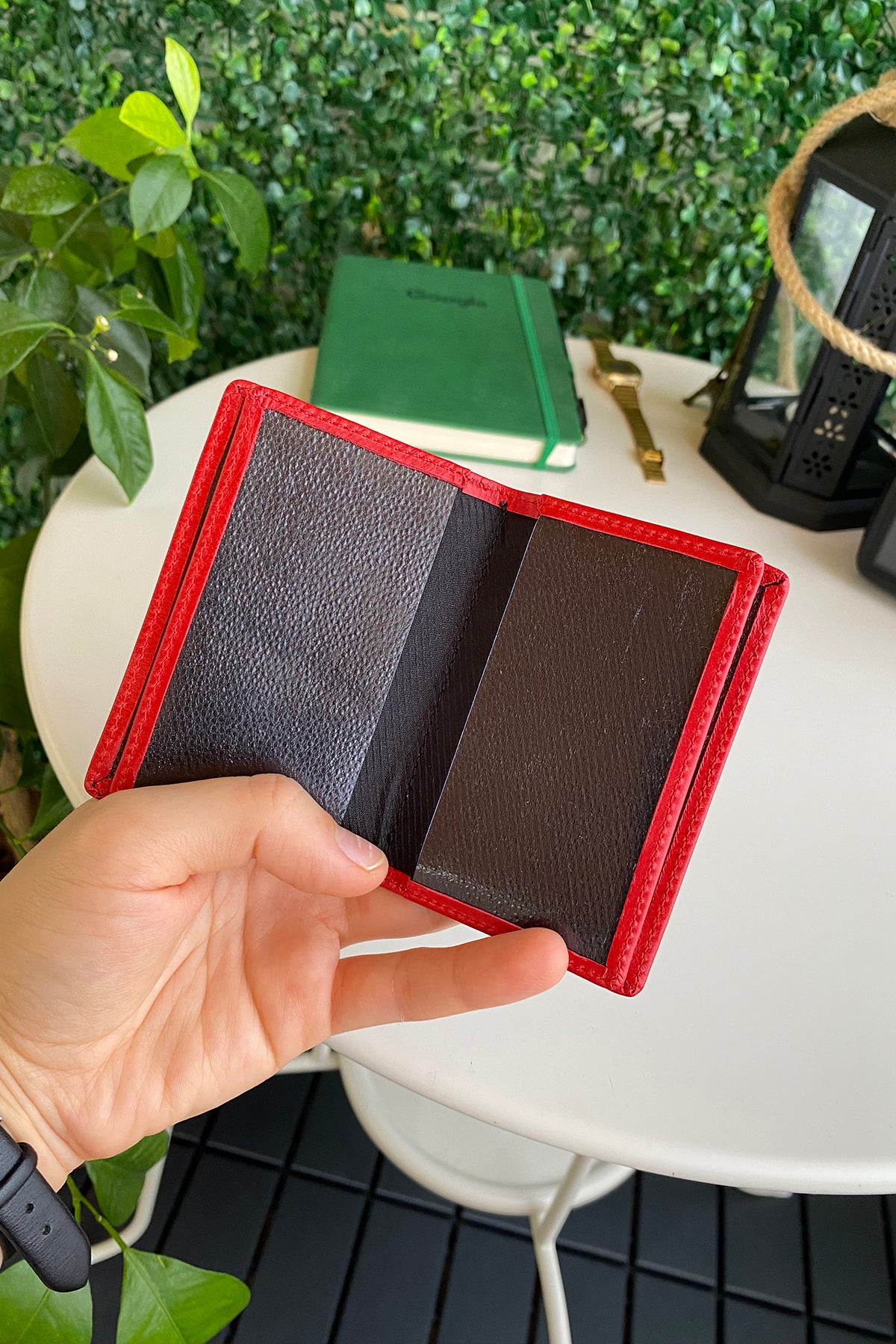 Orsa Genuine Leather Premium Credit Card Holder in various colors, showcasing its sleek design and card slots.