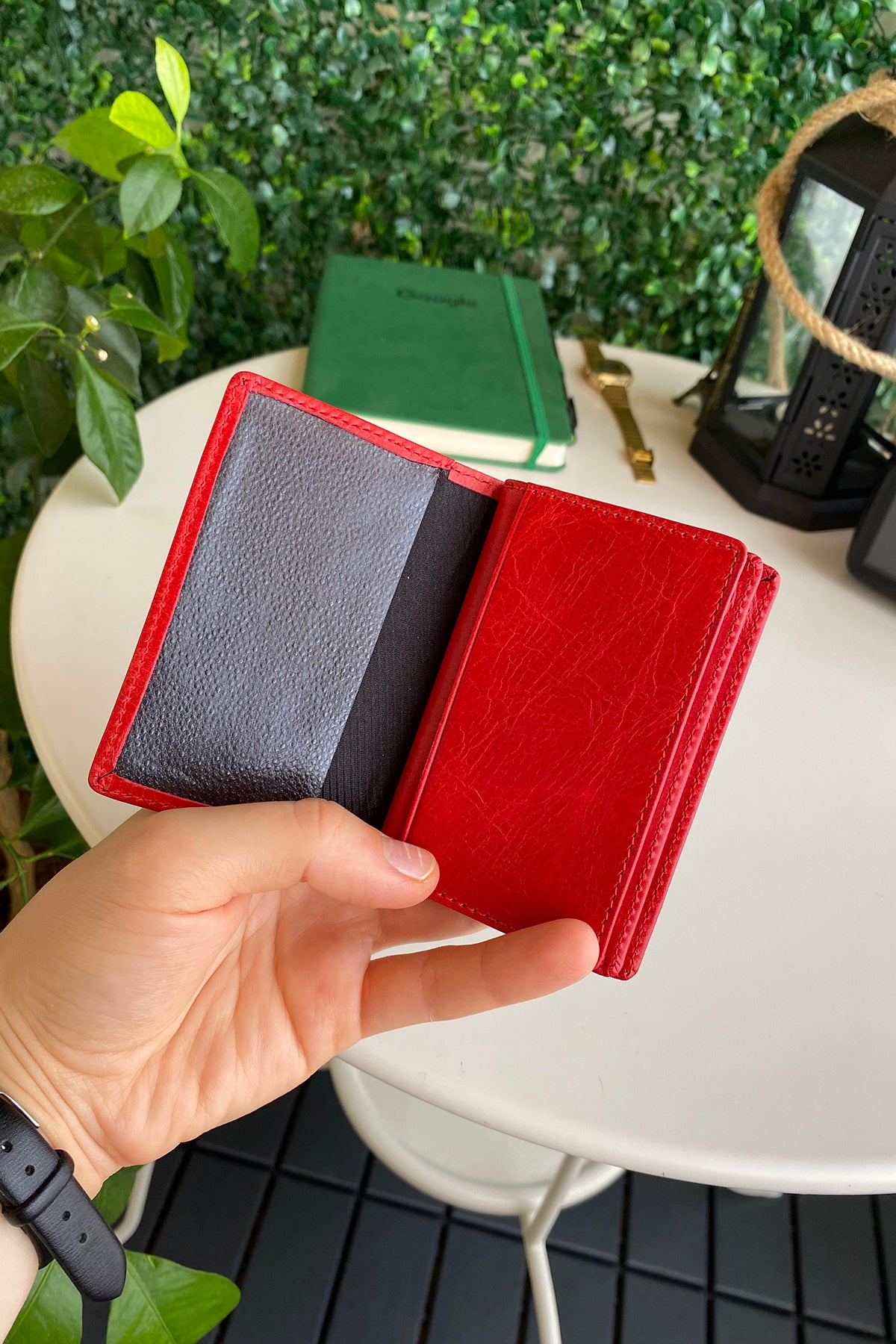 Orsa Genuine Leather Premium Credit Card Holder in various colors, showcasing its sleek design and card slots.