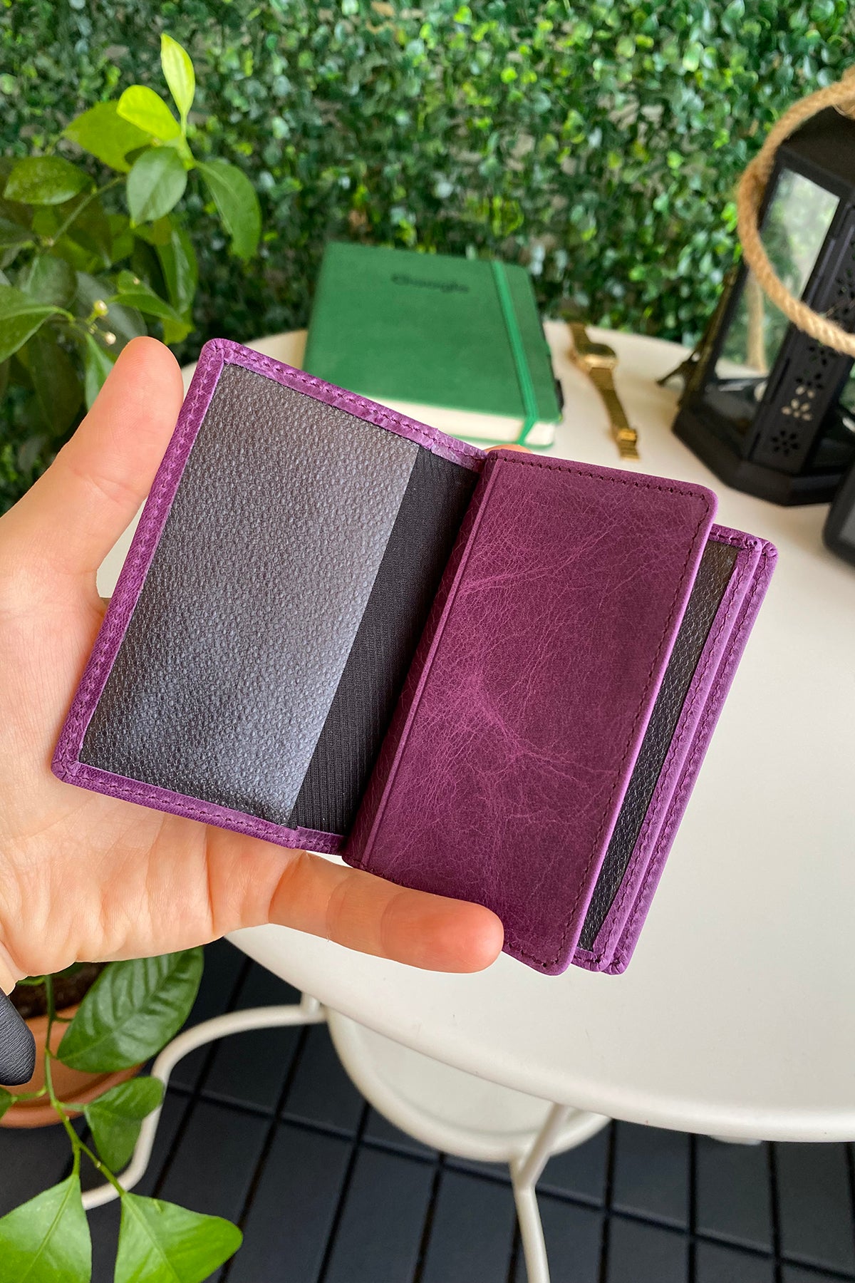 Orsa Genuine Leather Premium Credit Card Holder in various colors, showcasing its sleek design and card slots.