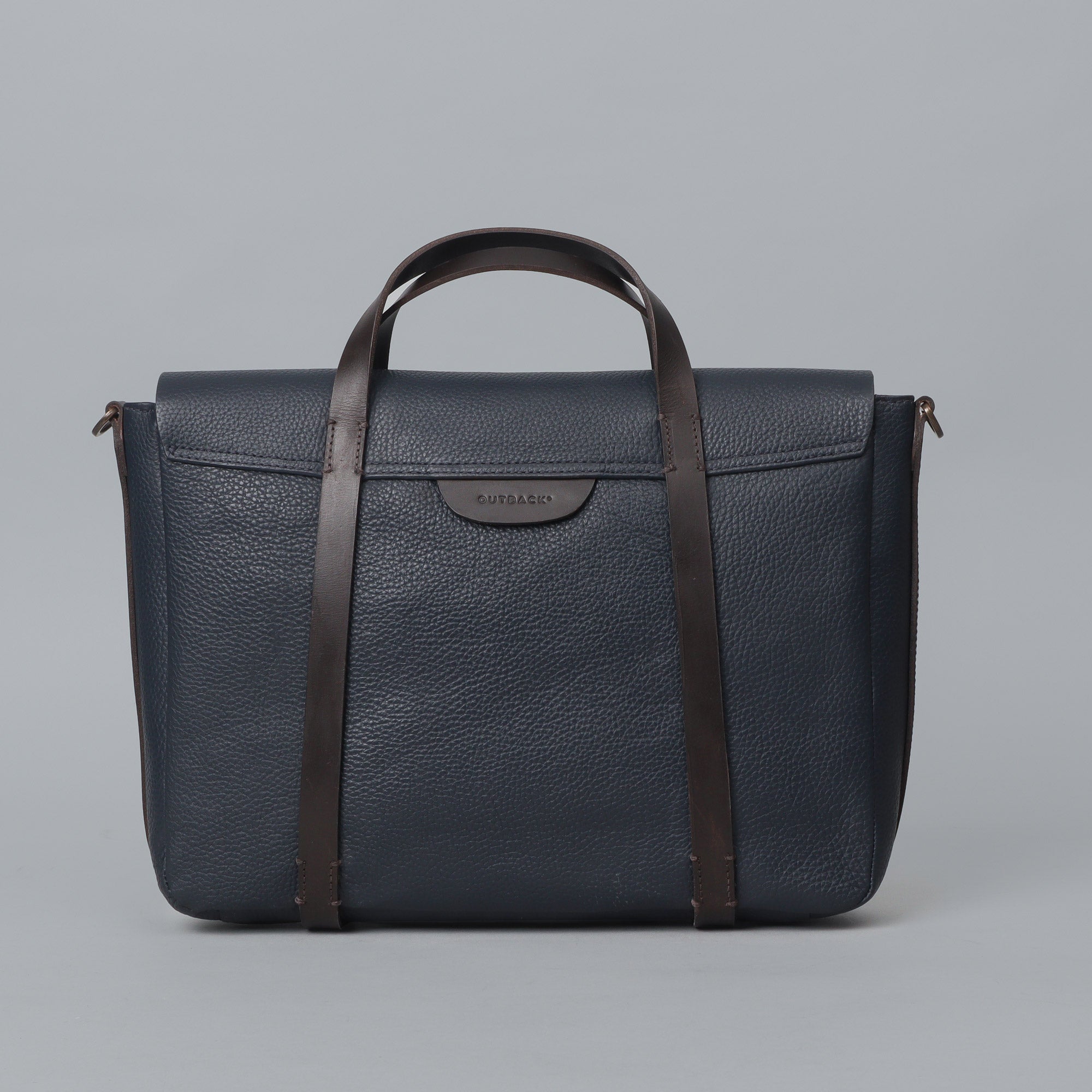 Oslo Leather Briefcase made from premium full grain leather, featuring a separate laptop compartment and stylish design.