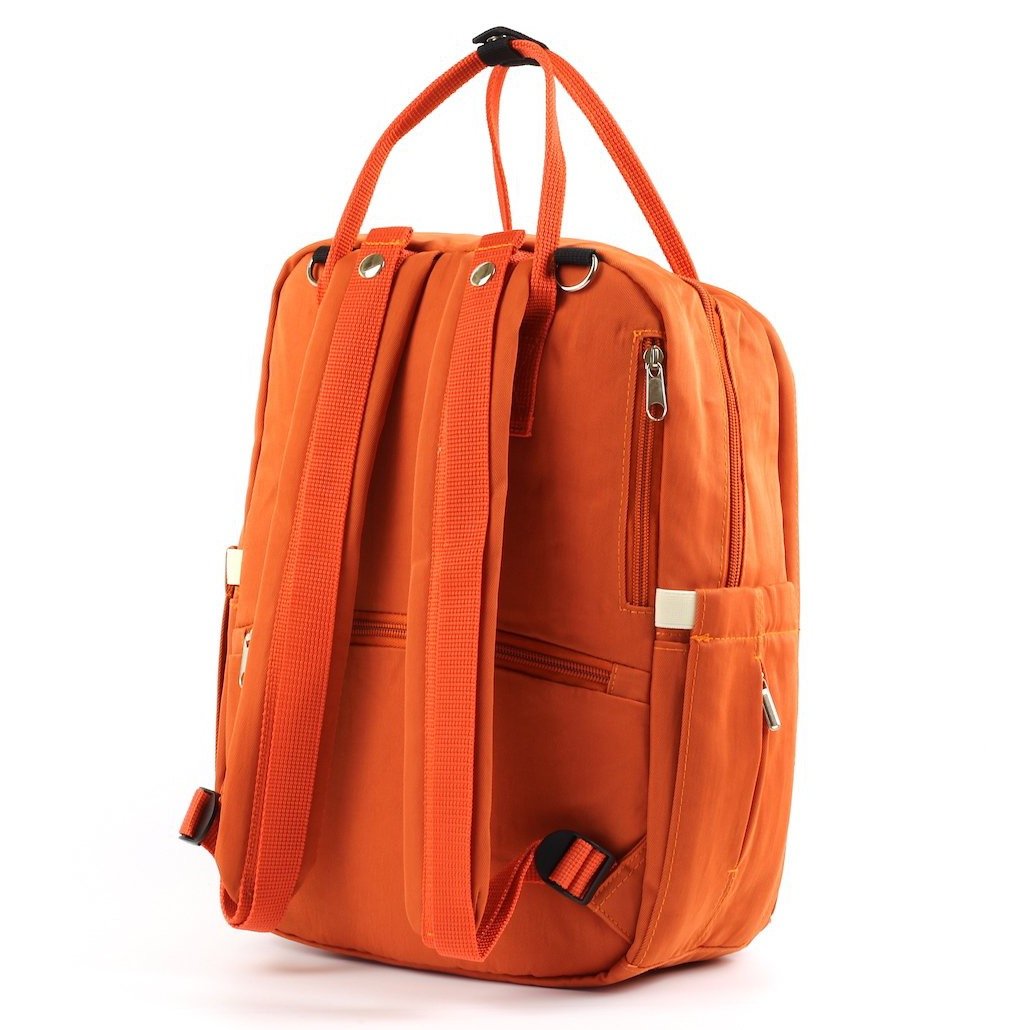 Overnight backpack featuring two main compartments, padded shoulder straps, and multiple pockets in a stylish design.