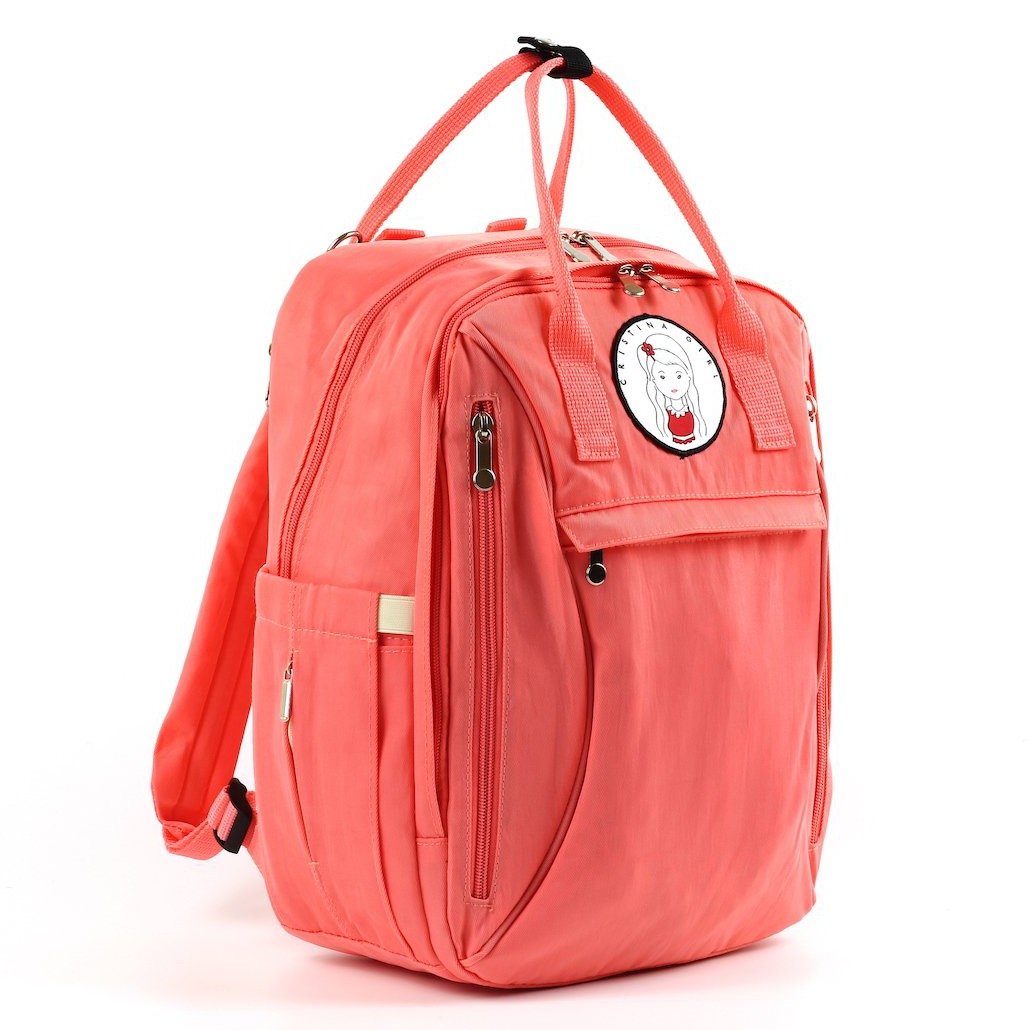 Overnight backpack featuring two main compartments, padded shoulder straps, and multiple pockets in a stylish design.