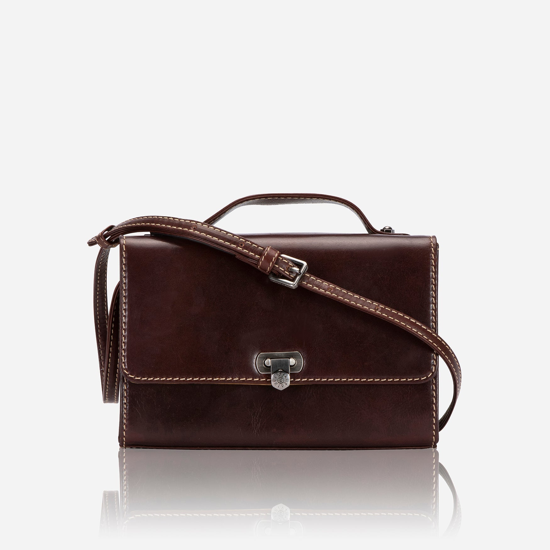 Oxford Ladies Crossbody bag in Tobacco color, featuring a sleek design and adjustable strap for versatile wear.