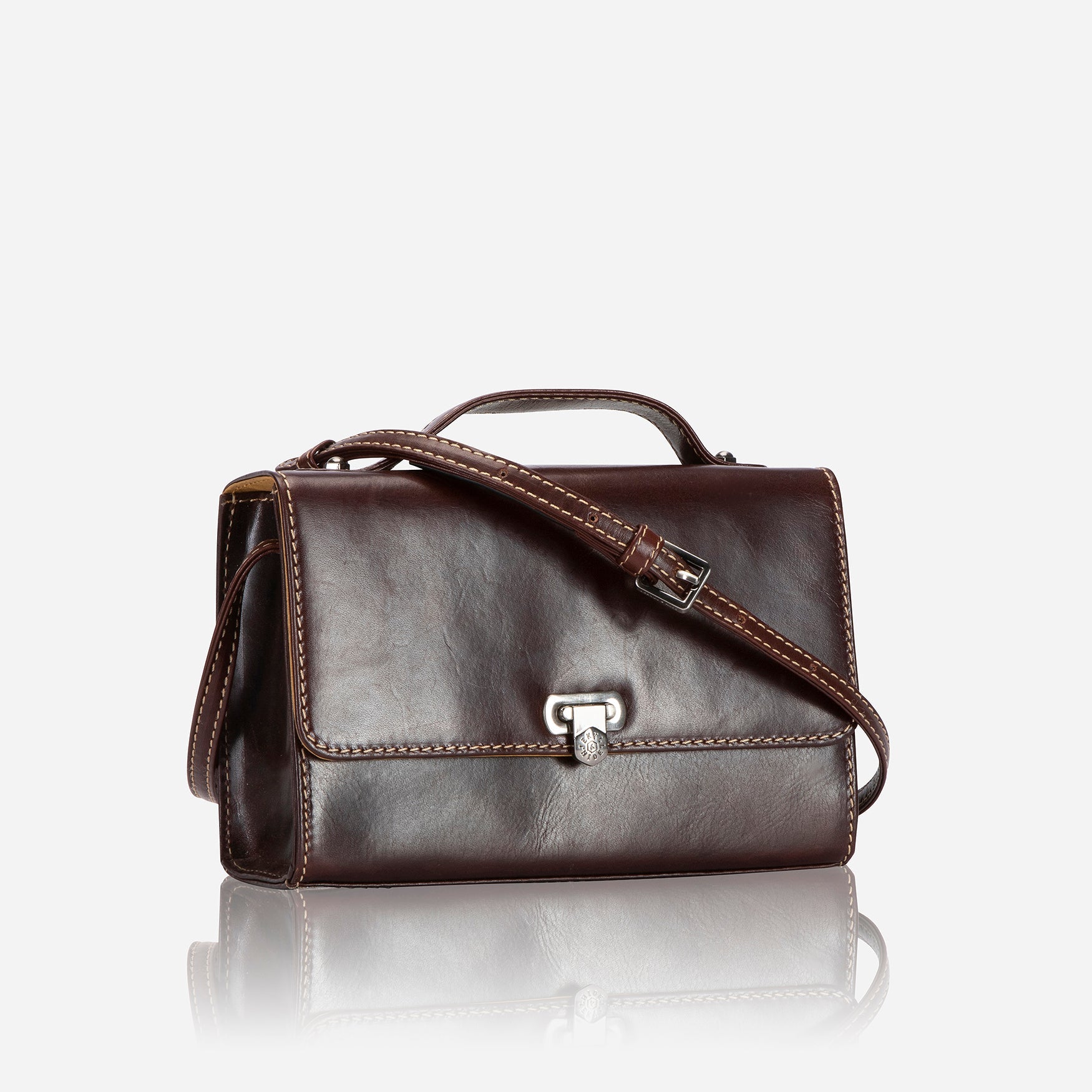 Oxford Ladies Crossbody bag in Tobacco color, featuring a sleek design and adjustable strap for versatile wear.