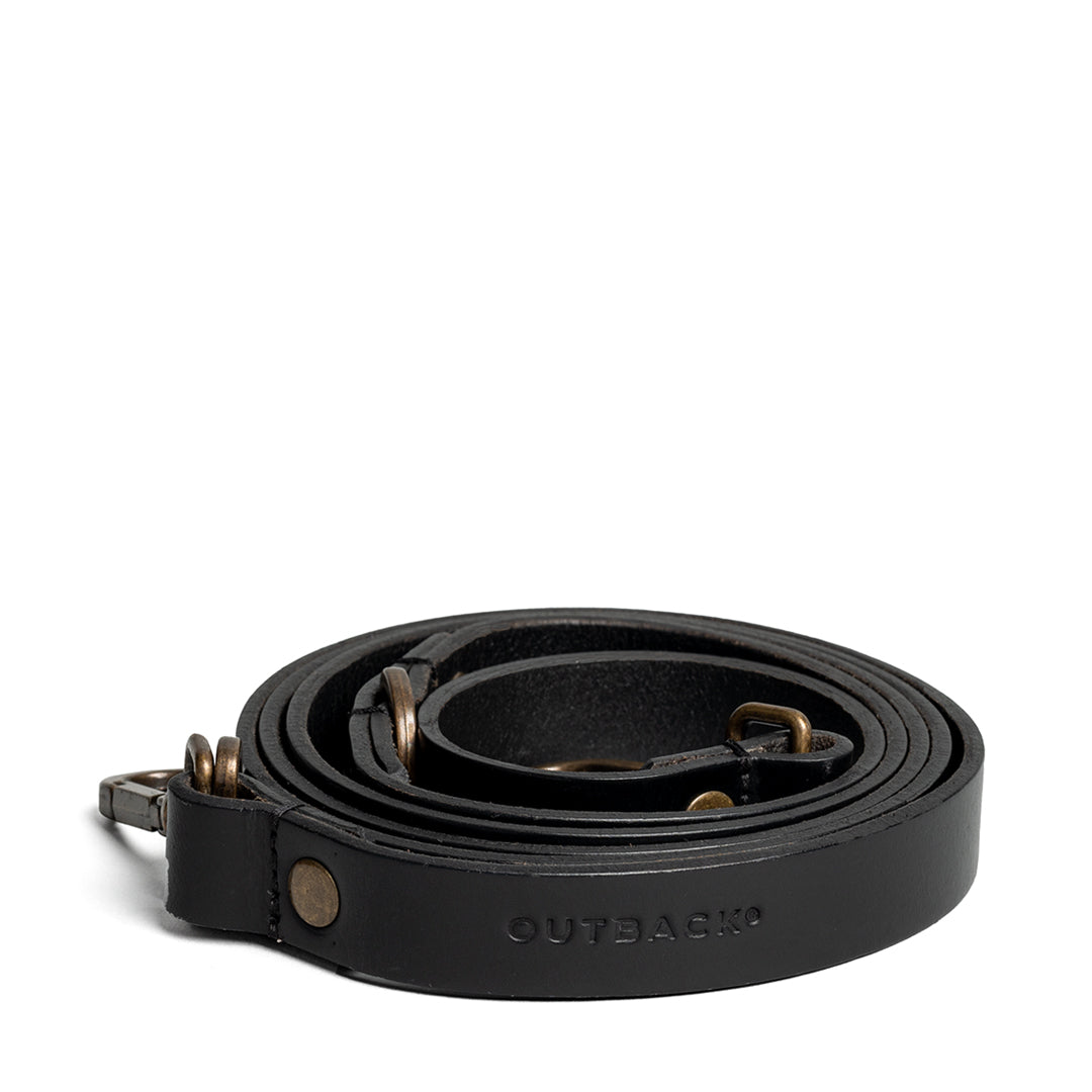 Premium heavy-duty pet leash made from durable leather with antique brass hardware, adjustable to three lengths for versatile use.