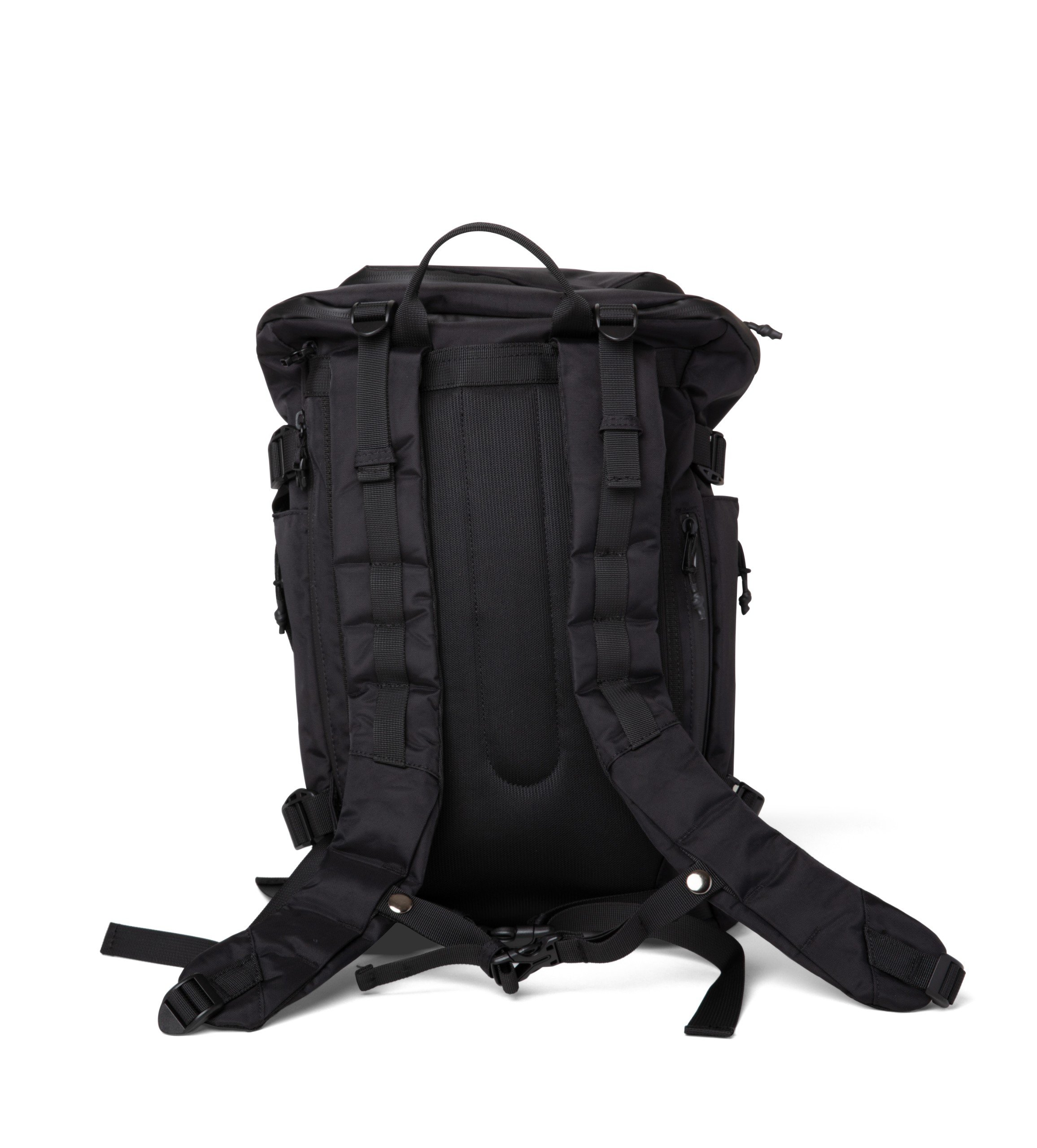 Poche Black Backpack featuring a sleek design, multiple pockets, and a padded laptop sleeve, ideal for stylish organization.