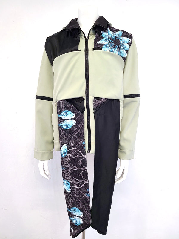 Poseasy Zip Jacket featuring a stylish zipper design and Cheongsam Vest combination, perfect for modern fashion.