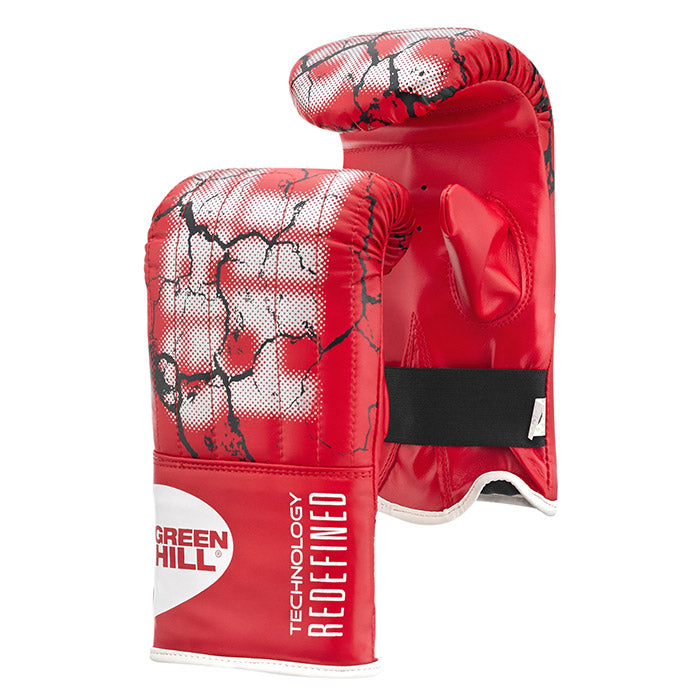 Punching Mitt SPEED in red, black, and blue colors, made of artificial leather, showcasing its durable design and various sizes.