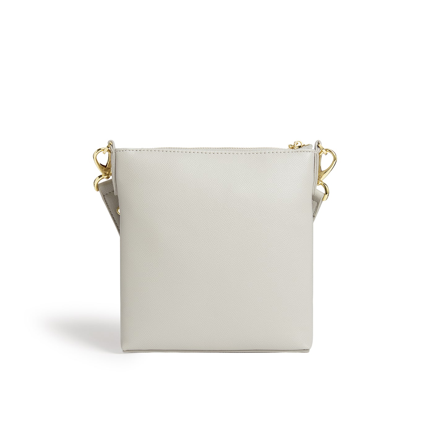 Raven Grey Vegan Crossbody Bag featuring gold hardware and adjustable strap, made from eco-friendly materials.