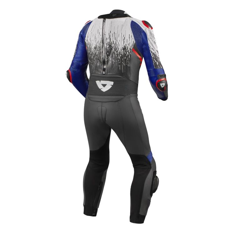 REV'IT! Quantum 2 Race Suit showcasing its sleek design, premium leather material, and advanced protective features.