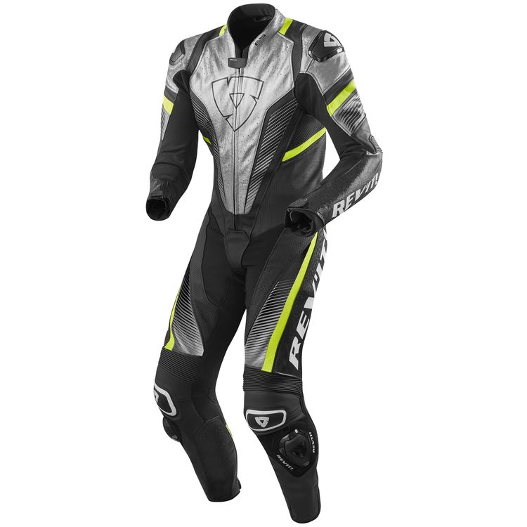 REV'IT! Spitfire Race Suit showcasing its unique leather embossing and ergonomic design, perfect for high-performance racing.