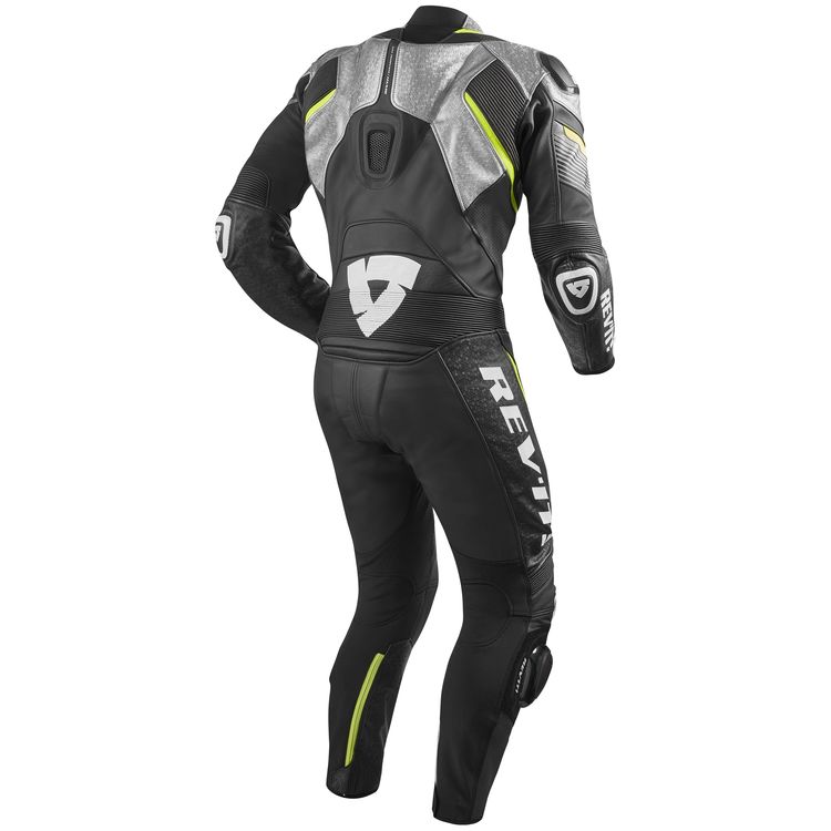 REV'IT! Spitfire Race Suit showcasing its unique leather embossing and ergonomic design, perfect for high-performance racing.