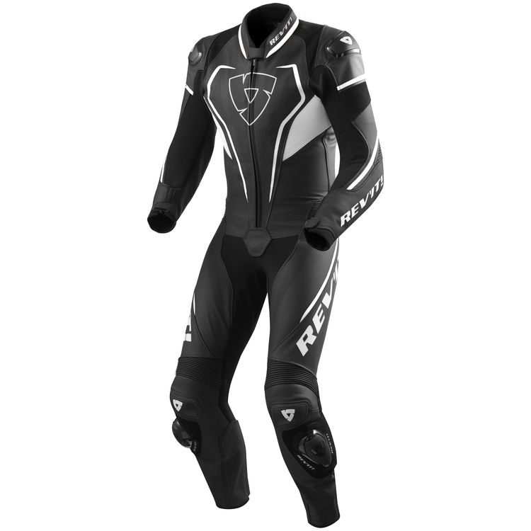 REV'IT! Vertex Pro Race Suit showcasing premium leather and protective features, designed for motorcycle racing.