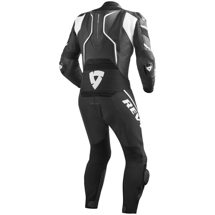 REV'IT! Vertex Pro Race Suit showcasing premium leather and protective features, designed for motorcycle racing.