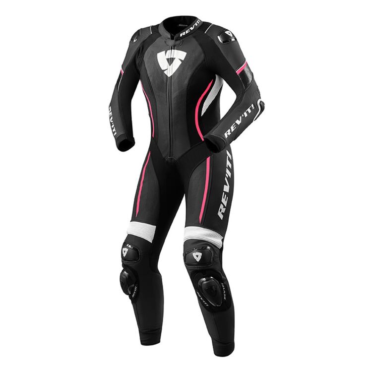 REV'IT! Xena 3 Women's Race Suit showcasing robust cowhide leather and ergonomic design features for female riders.