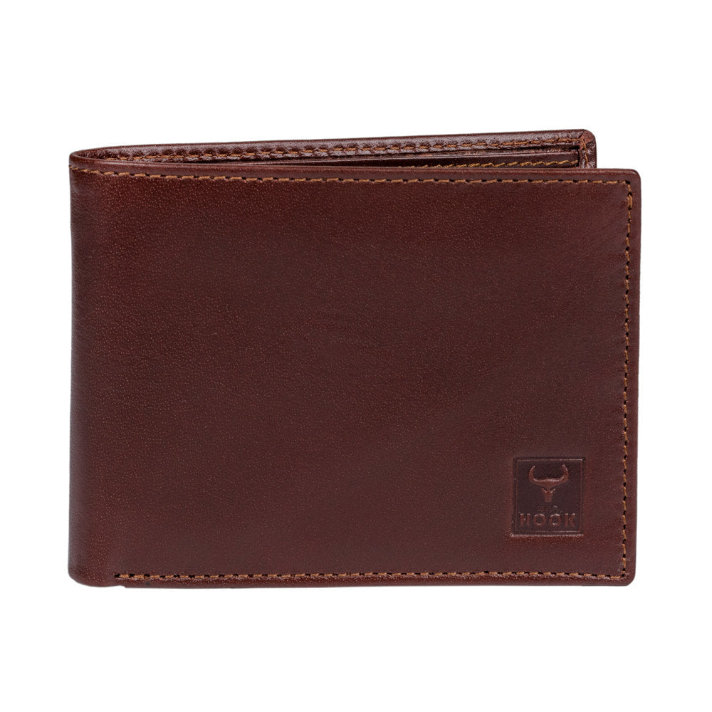 Royal Wallet made from natural genuine leather, showcasing its slim design and multiple compartments for cards and cash.