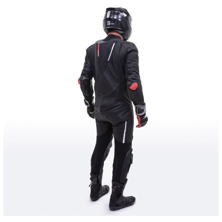 Sedici Corsa One-Piece Race Suit showcasing premium cowhide construction and aggressive race fit, designed for maximum mobility and protection.