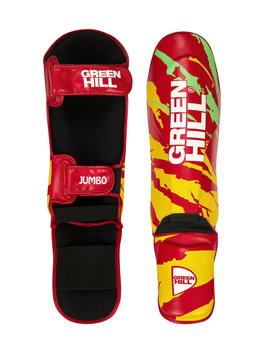 SHIN INSTEP PAD JUMBO featuring soft padding and adjustable straps for maximum comfort and protection during sports.