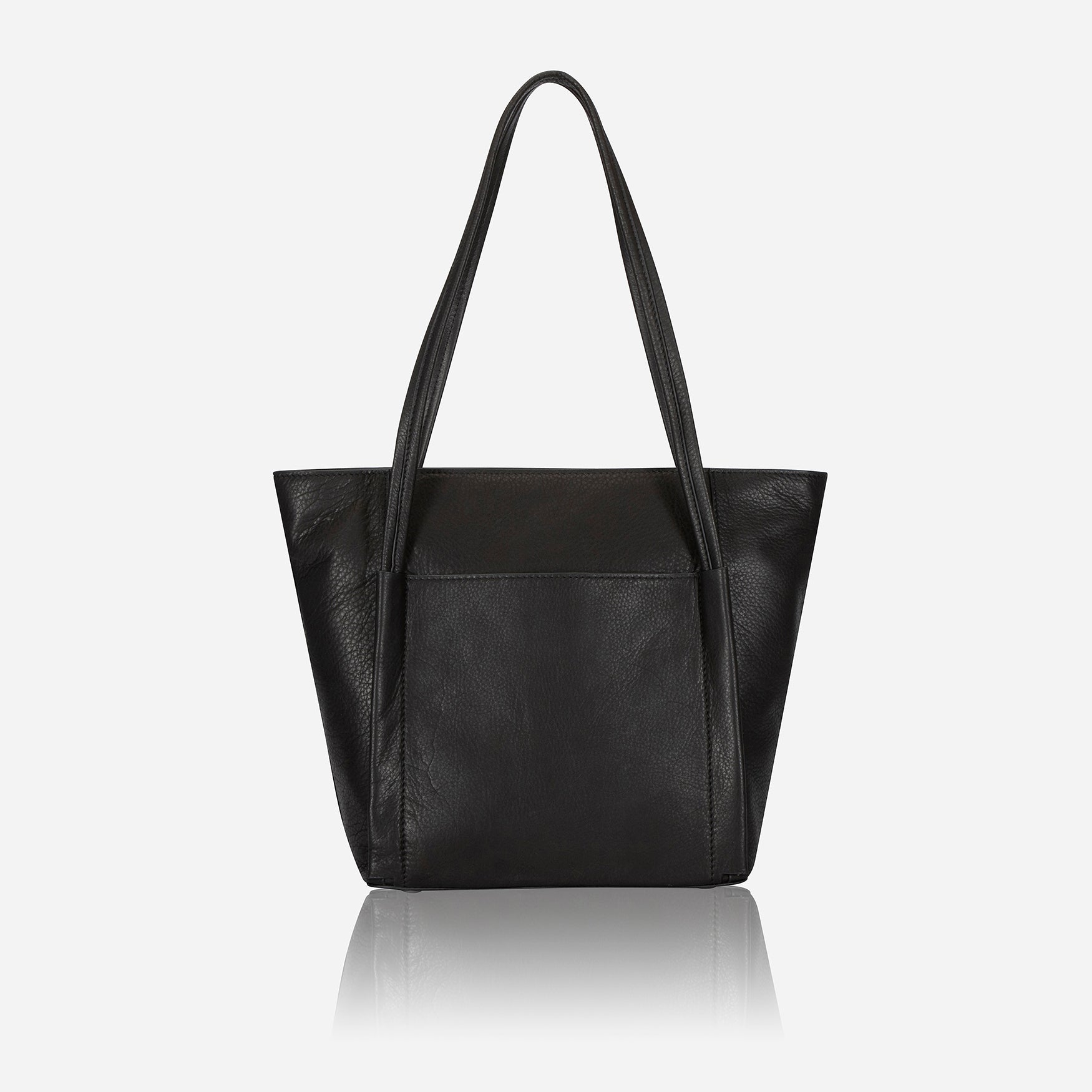 A stylish black shopper bag with a spacious interior, perfect for everyday use and shopping trips.