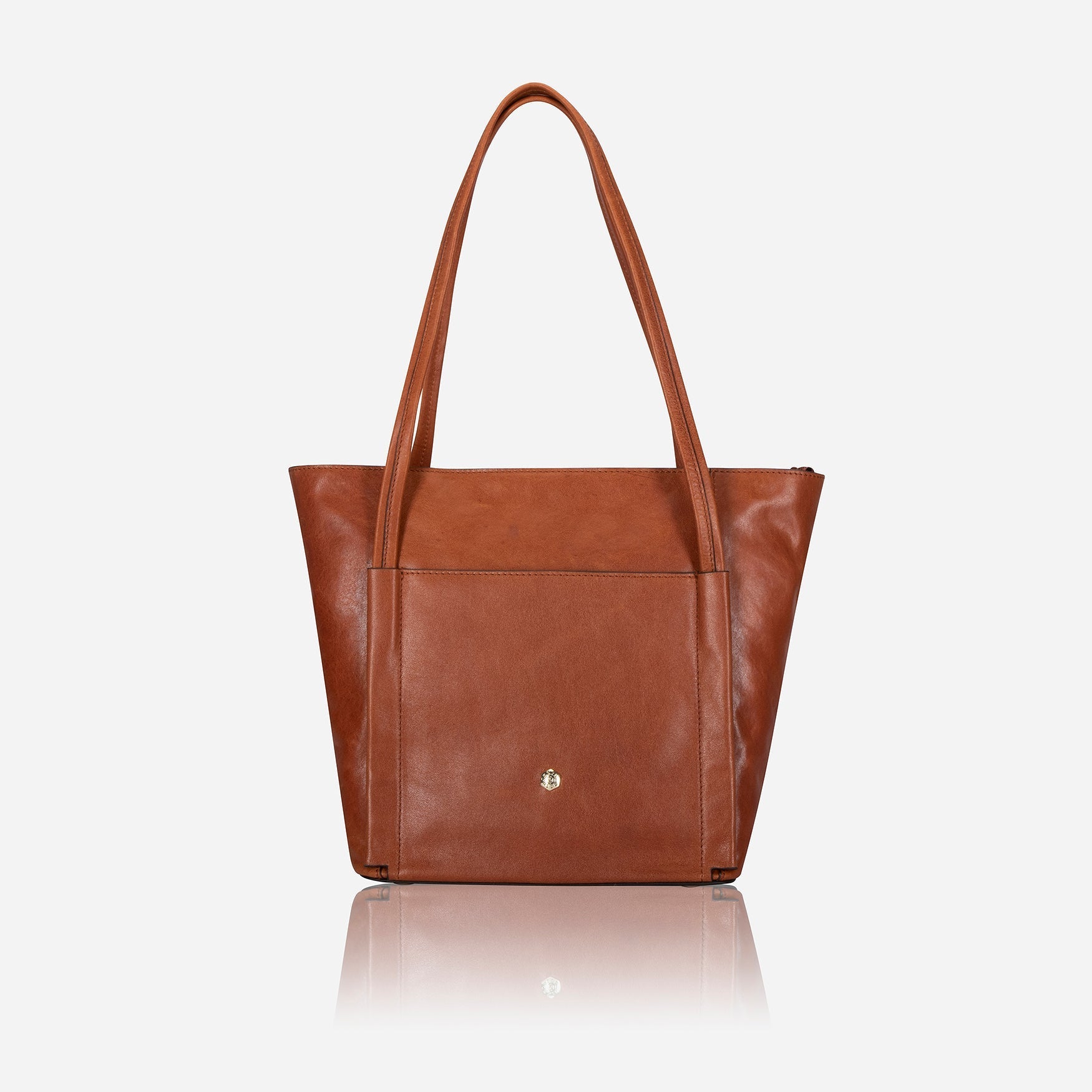 Stylish tan shopper tote bag with spacious interior and comfortable handles, perfect for everyday use.